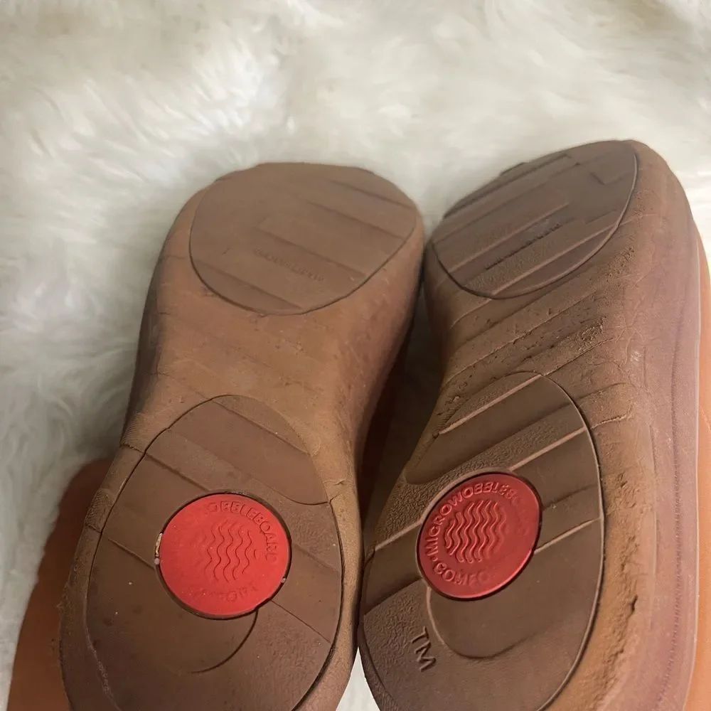 Fitflop Chestnut leather Shearling Ankle Boots SZ10 rubber soles. - Picture 11 of 13